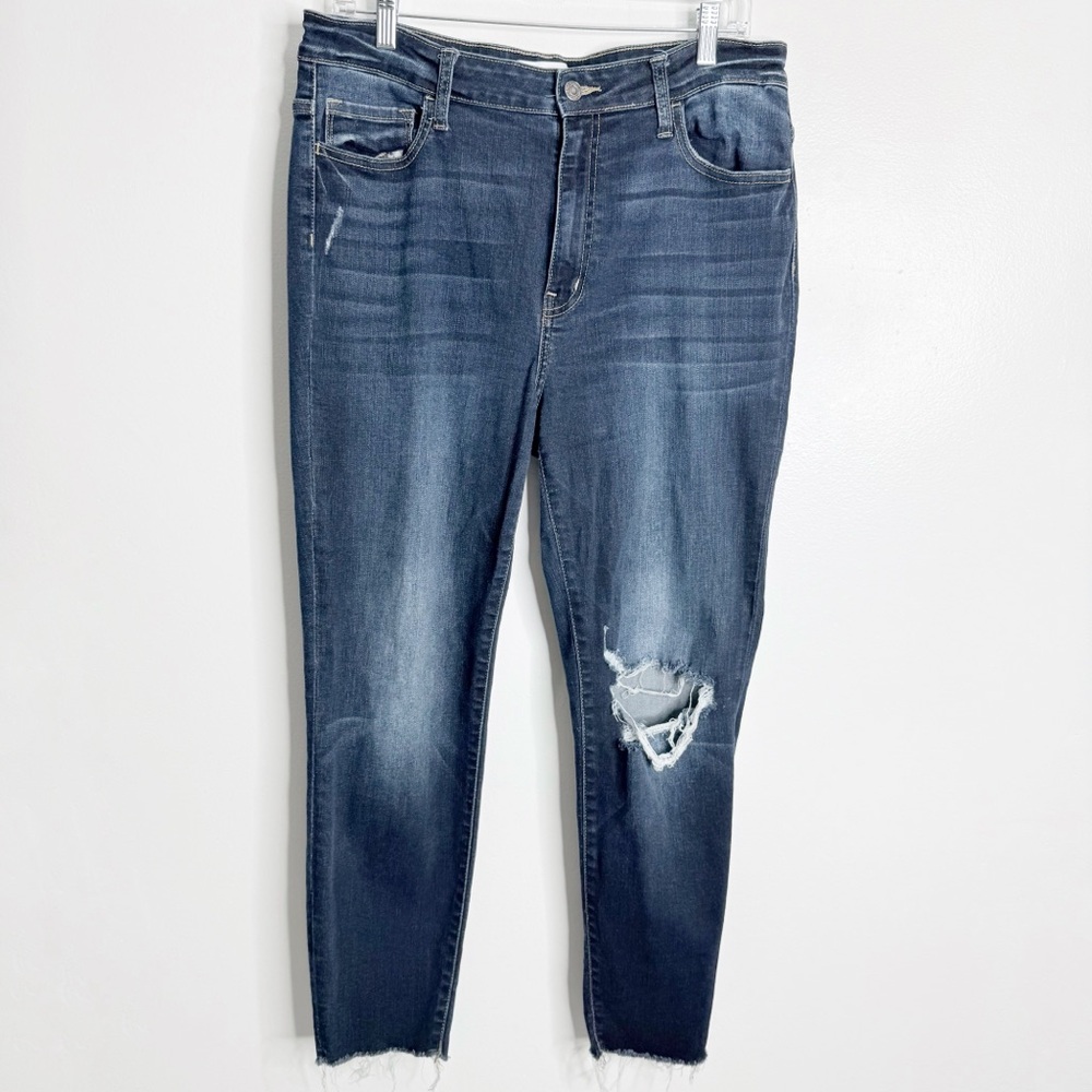 Vervet Blue Skinny Stretchy Ripped Jean Size 32 Minimalist Casual Effortless‎